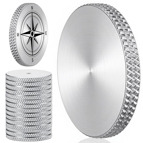 Otoolling 10 Pack 32 mm Stainless Steel Blank Coins for Laser Engraving 3 mm Thick Blank Challenge Coin Diamond Knurled Edge Engraving Blanks for Stamping DIY Craft Commemorative Collection (Silver)