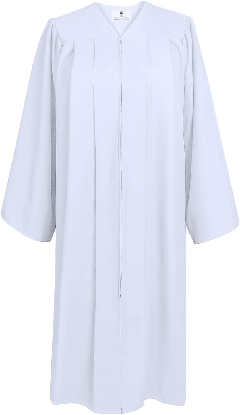 Matte Choir Robe for Church Baptism Officiant Confirmation Costume,Graduation Gown for School,Judge Pastor Robes