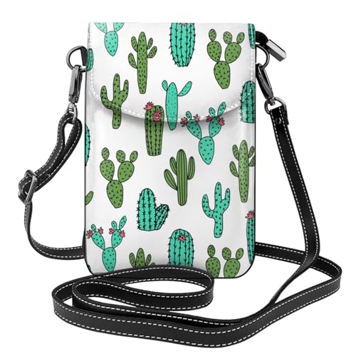 Pochettes téléphone en cuir PU à motif cactées et finitions soignées