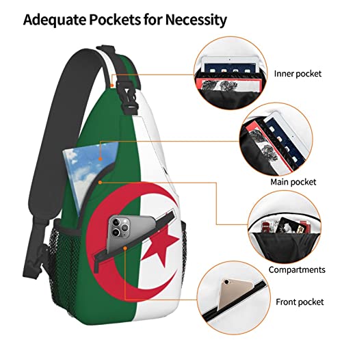Mochila bandolera unisex con bandera de Argelia miniatura 5