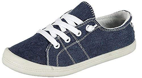 Forever LinkWomen's Classic Slip-On Comfort Fashion Sneaker, Blue, 5.5