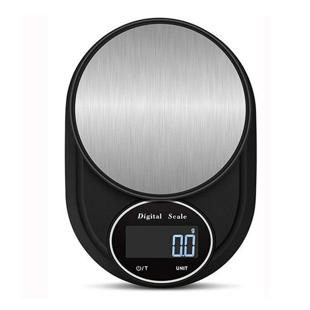Elektronische Digitalwaage, LCD, 5 kg, für die Küche, schwarz, 0,1 g / 1 g, für den Heimgebrauch, präzise Messung.
