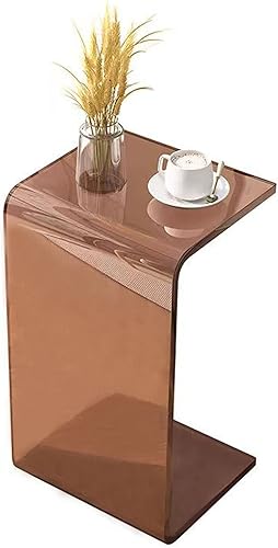 Miniatura 1 de Mesa C de acrílico, mesa auxiliar transparente multiusos, mesa auxiliar para laptop, mesa auxiliar acrílica en forma de C para dormitorio, sala de