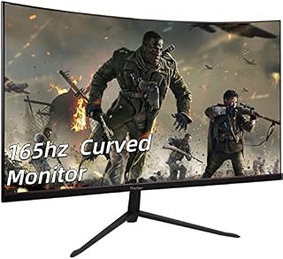 24 Inch 165Hz 144Hz Gaming Monitor Curved 1800R VA FHD 1080P, AMD FreeSync Premium, 3000:1, 2ms, 3-Sided Frameless Gaming Screen with HDMI/DP Display Ports, VESA Compatible, Black