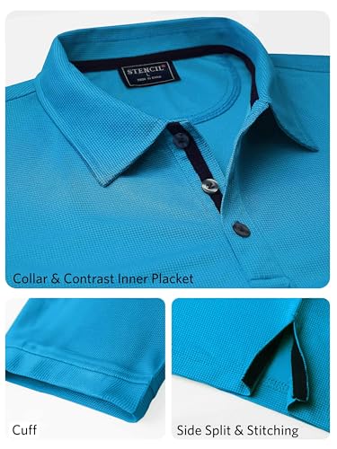 Image of FlowTech Men's Performance Polo Shirt DryMax Quick‑Dry Pinhead Texture Breathable Moisture‑Wick Odor‑Free