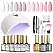 RSTYLE Kit Semipermanente Unghie Completo Professionale in 6 coloris Gel Lampada UV Unghie Kit 48W Soak Off Set Classico Smalti Gel per Unghie, Nail Art o Saloni Bianco Rosa 9*10ml