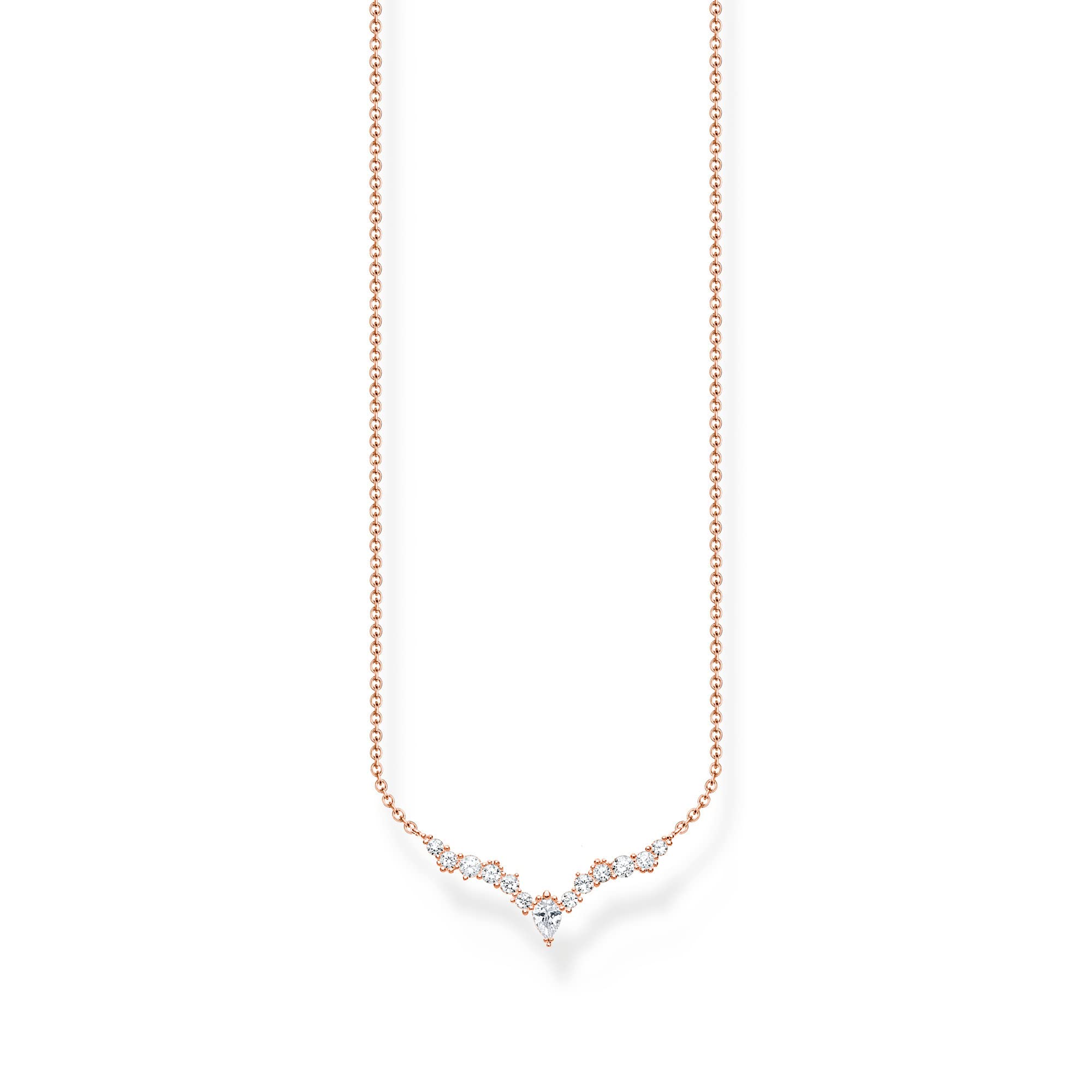 THOMAS SABO Collana Donna Fiocco Di Neve In Argento 925 Con Zirconi - Lunghezza 45 Cm, Regolabile, Gioiello Elegante - 4