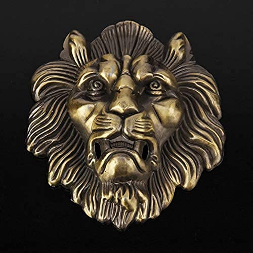 20cm duża antyczna kołatka do drzwi lwa Lionhead kołatki do drzwi lwy wystrój domu uchwyt meblowy kołatka (czerwony brąz) (zielony brąz)