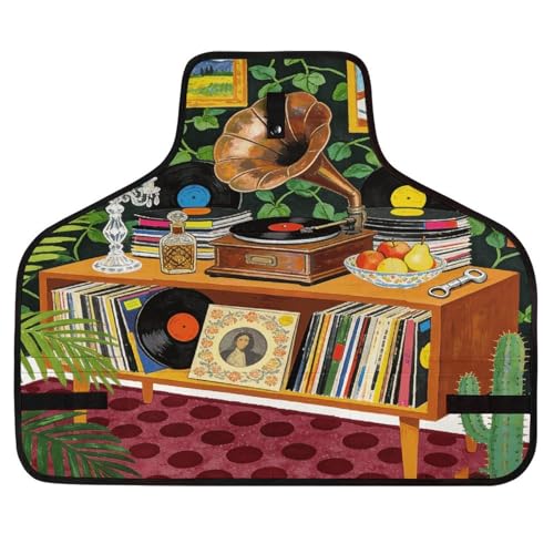 Delantal de trabajo con ilustración Retro Music Trend miniatura 1