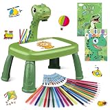 Drawing Projector for Kids, Art and Crafts, Drawing Board with Color Pens, Pencils, Crayons, Scrapbook, Dinosaur...