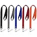 Wisdompro 5 Pack 19 inch Neck Lanyard Strap with Metal Hook and Tone Split Ring for Keys, Keychains, ID Badges, Name Tags, USB Flash Drives, Cell Phones - Black, Red, Blue, Orange, Gray