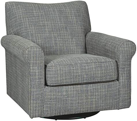 Signature Design by Ashley Renley 360-Degree Swivel Glider Nursery Accent Chair, Gray