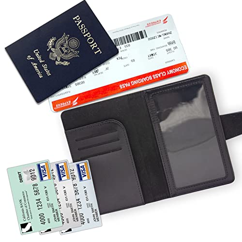Teskyer Passport and Vaccine Card Holder Combo, Fit for 4 x 3 Vaccine Card, Leather Passport Wallet Cover with Vaccine… - Image 6