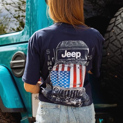 Jeep Big USA T-Shirt, Blue | Wrangler, American Flag Design | 100% Cotton4