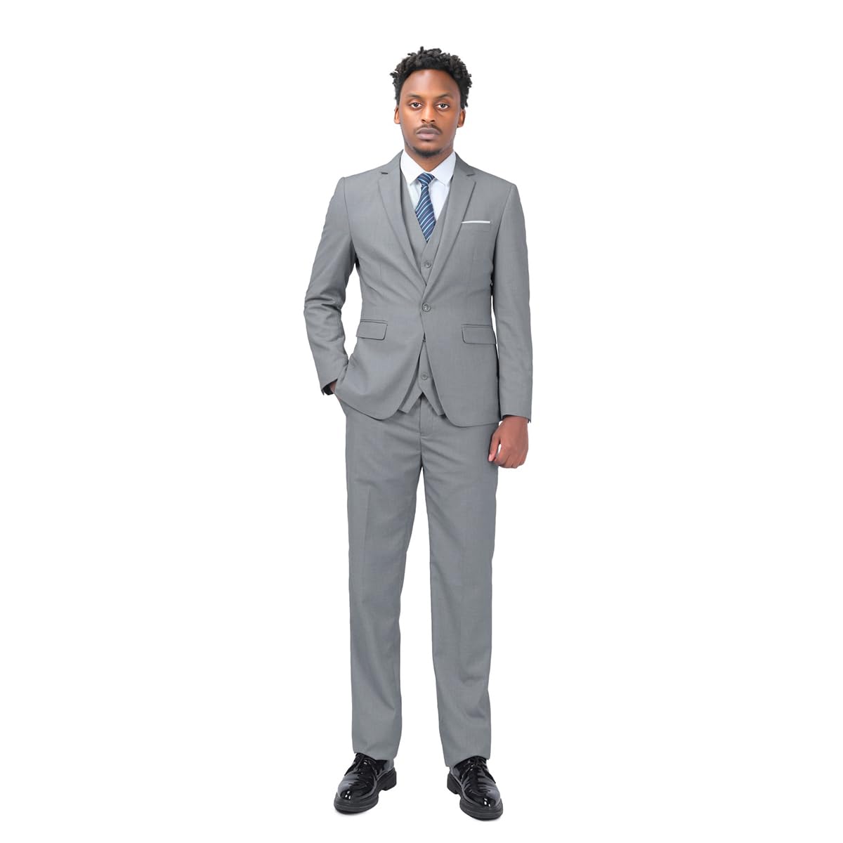 YOUTHUP Traje de 3 Piezas de Hombre Slim Fit Trajes de Boda de Negocios para Hombres Blazer Chalecos y Pantalones