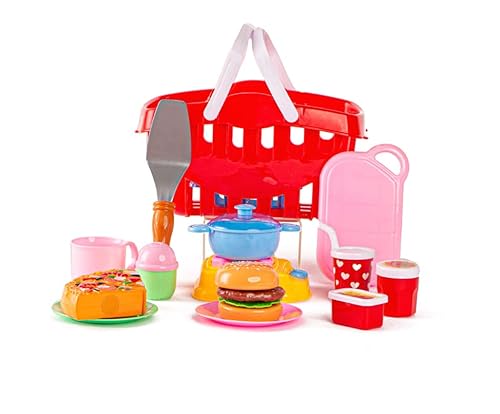 JoyKip Juego de alimentos para niños con cesta de comida, juego de juguetes educativos de corte de comida rápida para niños a partir de 3 años Cover
