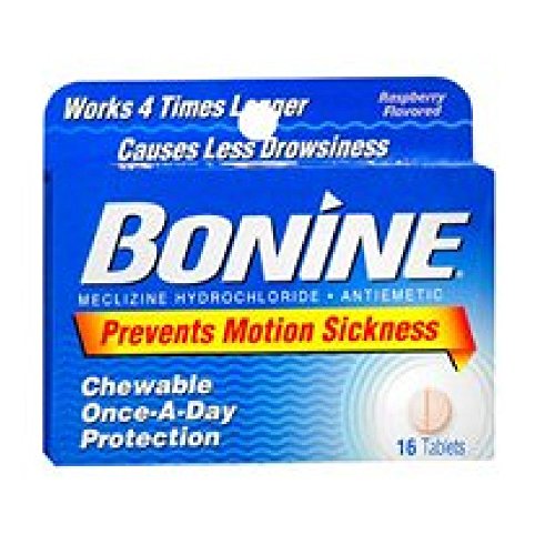 Bonine Motion Sickness Raspberry 16 Tablets