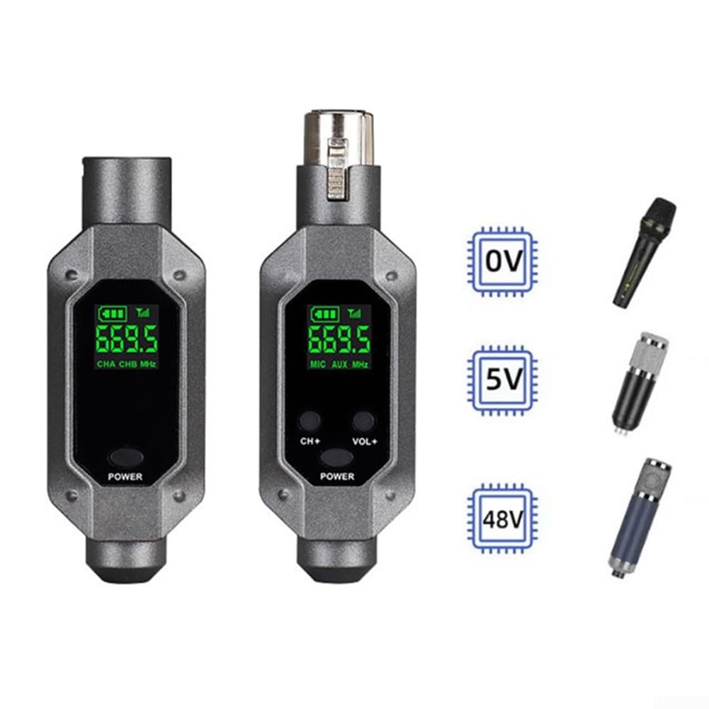 Professionelles XLR-Funksystem UHF-Mikrofonsender Empfänger für dynamische Mikrofone, PA-Mixer kompatibel