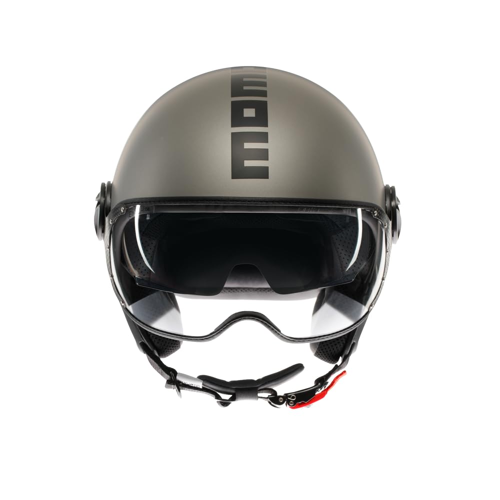 MOMODESIGN - FGTR EVO E2206, Jet-Helm mit Sonnenblende, offener Helm für Motorräder und Motorroller, für Männer und Frauen, Matt