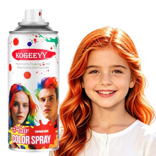 Orange Hair Spray Color Temporary Hair Color Spray for Kids Women Men Washable Temporary Orange Hair Dye Spray Hair Color Wax Hair Strong Style Gel for World Cup 2026 Cosplay Party (Orange 4.06 oz)