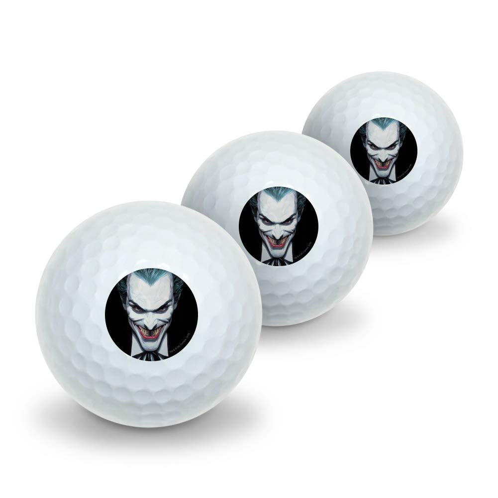 GRAPHICS & MORE Batman Alex Ross Joker Head Novelty Golf Balls 3 Pack