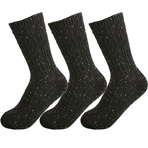 Winter Wool Color Cable Knit Ankle Socks 3 Pair