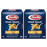 Barilla Penne Rigate Pasta 500g | Penne Rigate Durum Wheat Short Pasta | Authentic Authentic Italian Taste | GMO Free | Create Delicious Pasta Meals | Pack of 2