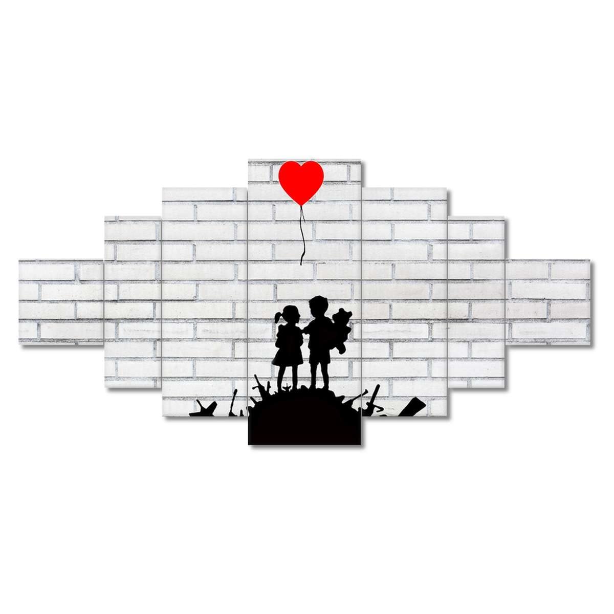 Pintura impresa en lienzo Arte de la pared Decoración 200x100cm Niños en un montón de armas Nº H8679M_PC7D