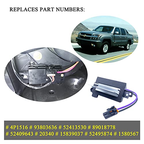 Image of Silverado Blower Motor Resistor Compatible with Chevy Tahoe Silverado Fan Speed Resistor Trailblazer Envoy GMC Blower Motor Resistor Tahoe Yukon Sierra 4P1516 Blower Motor Resistor 1580567 93803636