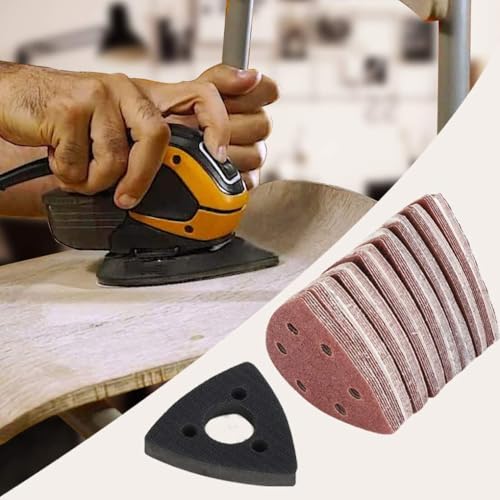 101 Stück Deltaschleifer Schleifpapier Dreieckschleifer, Klett Schleifpads Multischleifer, Schleifset Schleifpapier für Fein Oscillating Multi Tool Cutting Cutter Pad