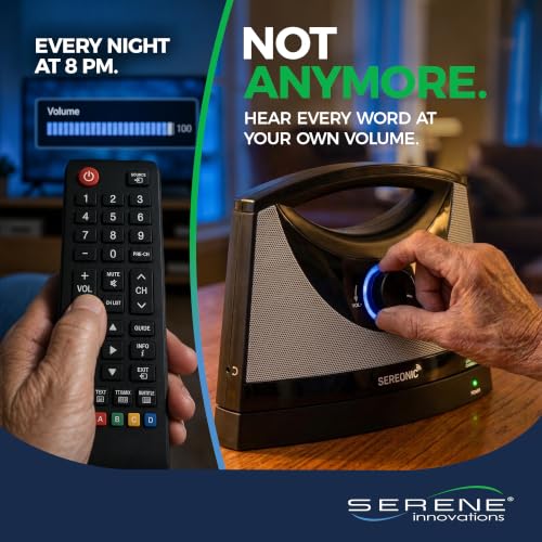 Image of SEREONIC Portable Wireless Speakers for Smart TV - Ideal for TV Watching Without The Blaring Volume - Designed for Hard of Hearing, Elderly, and Seniors - 100ft Range