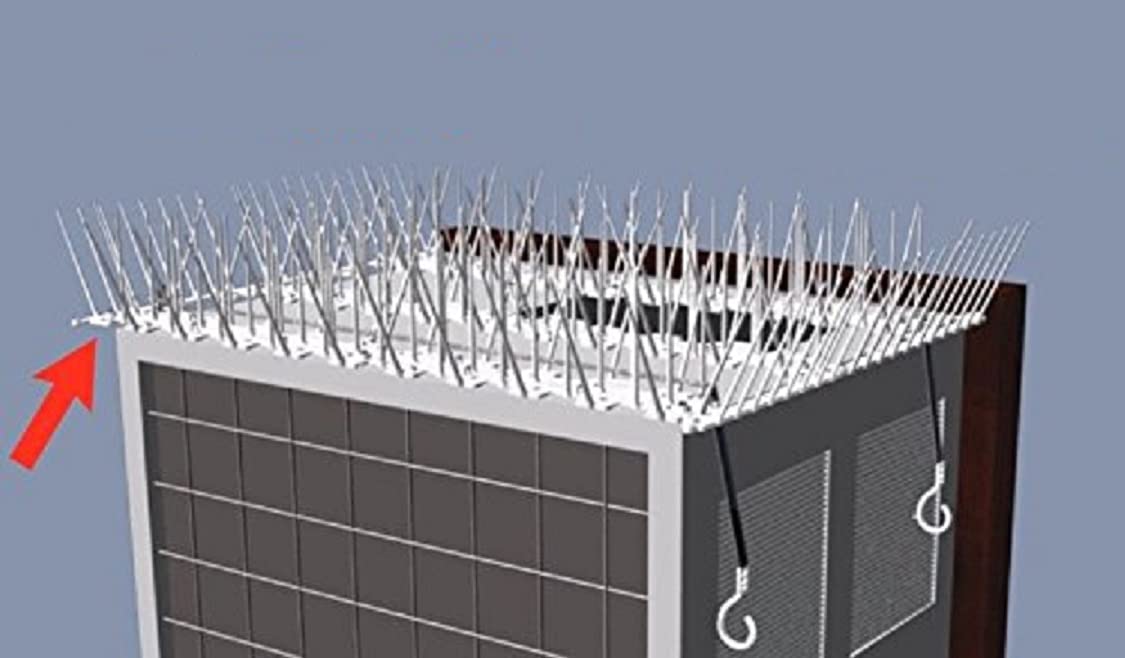 Indolite® BirdScare® Window A.C Kit Pigeons Spikes;Saves AC from Bird Droppings……Comes with 2 Belts & 4 Hooks for Quick & Easy Installation.