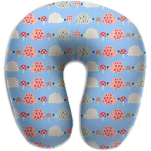 Spring Hedgehog con Seta Almohada de Espuma viscoelástica para el Cuello Cómoda y Suave Almohada Cervical en Forma de U Soporte para la Cabeza para Viajes Oficina Hogar Coche Dormir