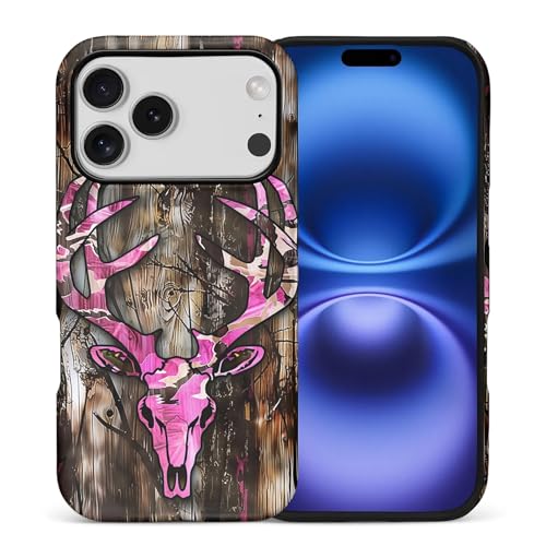 Coque iPhone 17 Pro antichoc double couche mate silicone rigide motif cerf