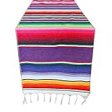 ARKSU Mexican Table Runner Fringe Cotton Serape Blanket Christmas Decor Wedding Ceremony, 14