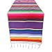 ARKSU Mexican Table Runner Fringe Cotton Serape Blanket Christmas Decor Wedding Ceremony, 14" x 84"