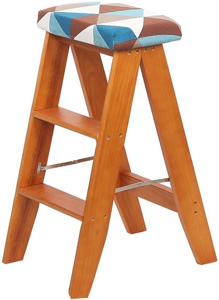 High Pedal Stool Solid Wood Step Ladder Stool Folding Stairs Chair Home Kitchen Stepladder Lightweight Garden Tools (Color : #2)