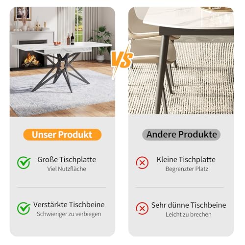 Table rectangulaire extensible 120(160)x80 cm plateau noyer blanc