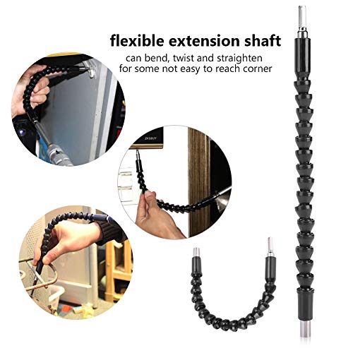 Yosoo Flexible Shaft Bits Extention Screwdriver Drill Bit Holder Connecting (With 12Pcs Screw Driver Heads+10Pcs Drill Bits) #TOP1