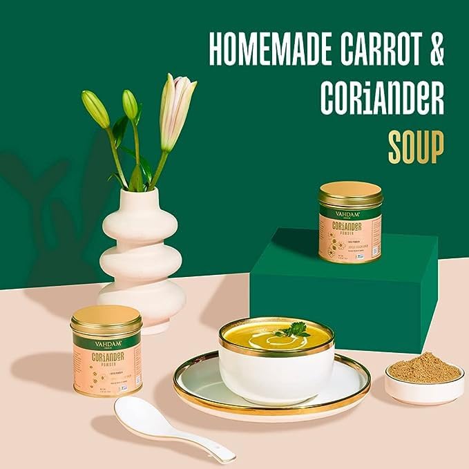 Image of VAHDAM, Coriander Powder (2.47oz /70g) Gluten-Free, Non GMO, 100% Raw Coriander Powder, Non-GMO, Gluten-Free | Raw Ground Coriander Spice for Cooking | Direct from Source