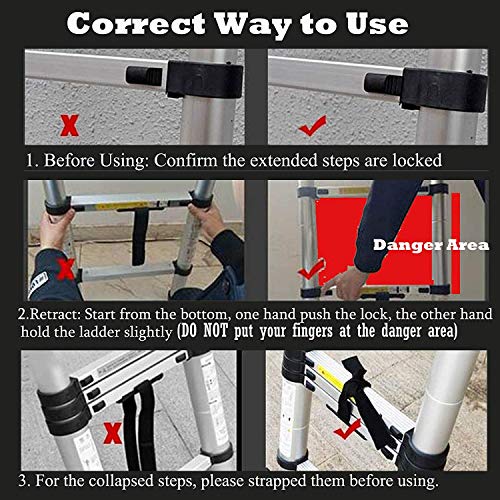 Coocheer WH-1-4579 5M Folding Telescopic Ladder thumb #5