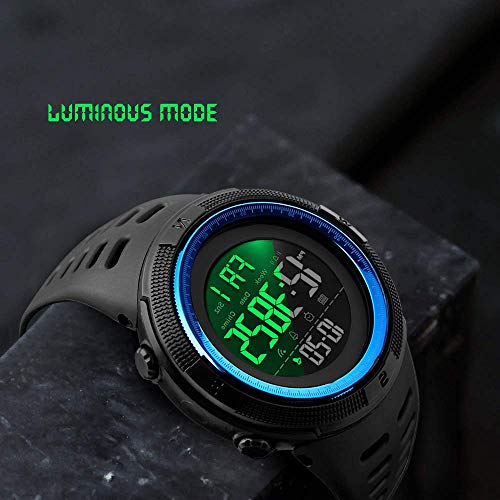 Image of FANMIS Mens Digital LED Sports Watch Military Multifunction 12H /24H Time Dual Time Alarm Countdown Back Light with Simple Design 164FT 50M Water Resistant Calendar Month Date Day Watch