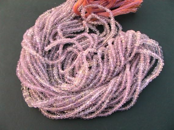 Ametrine micro faceted rondelle 2.5-3.5mm fil 33cm pour la creation de bijoux