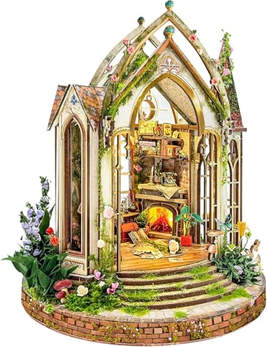 DIY Miniature House Kit, Book Nook Kit for Adults, Booknook Mini House Bookshelf Decor 3D Wooden Puzzle, Birthday Gift for Family, Friends - Dreamland Floral Studio