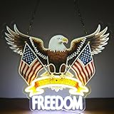 WittyRhE United States 250th Anniversary Neon Lights USA 250th Neon Signs Wall Decor for Bedroom Bar Livingroom Gift Art for Christmas Party-Dimmable-15.75 x 12.8IN-USB Powered-Acrylic