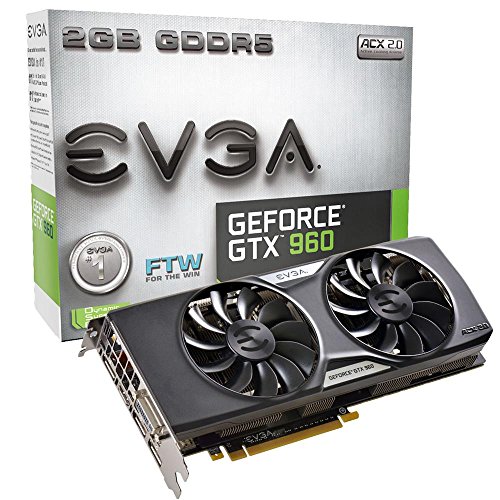 EVGA 02G-P4-2968-KR Carte Graphique Nvidia GeForce GTX 960 FTW+ACX2.0 1367 MHz 2048 Mo PCI-Express