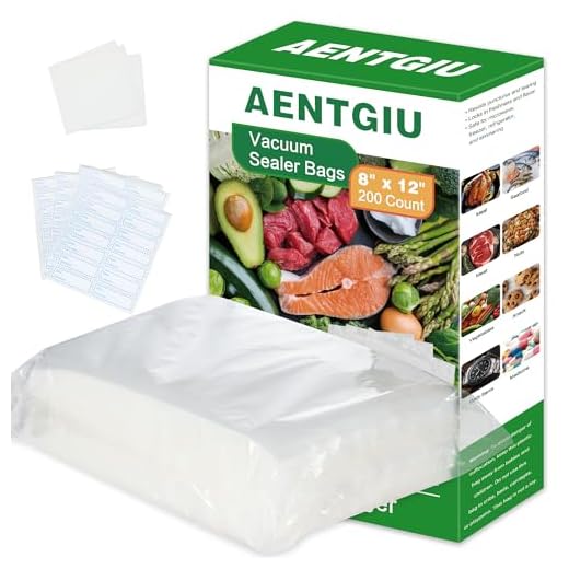 200 Vacuum Sealer Bags, 8 x 12 inch Thick BPA Free Quart Food Vac Storage Bags Compatible with All Vac Machines, Food Saver, Seal a Meal, Weston, Commercial Grade Precut Meal Prep Sous Vide Bags