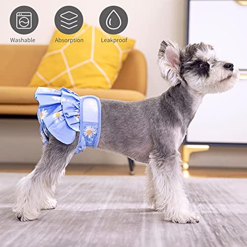 BePetMia Waschbare Windeln für Hunde, Wiederverwendbare Hundewindeln, Umweltfreundliche Damenbinden Höschen, Hygiene-Unterhose für Hunde in Hitze (XS: 20-35cm, Blau)