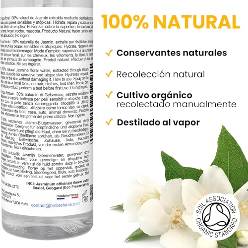 Bleu & Marine Bretania Jasmine Hydrosol Floral Water 500ml, Klar - Image 2