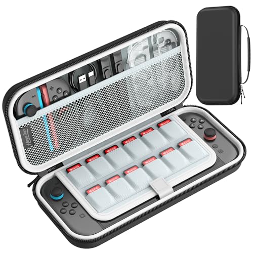 HEYSTOP Switch 2 Case Compatible with Nintendo Switch 2, Switch 2 Accessories with 10 Game Cartridges Protective Hard Shell Travel Bag Pouch for Nintendo Switch 2 Console and Accessories, Black by HEYSTOP - Used condition - CA$8.96